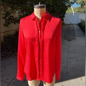 Ann Taylor long-sleeve button down blouse - size 0